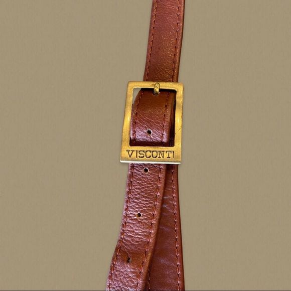 Visconti Cognac Mini Leather Crossbody Bag - Picture 2 of 9